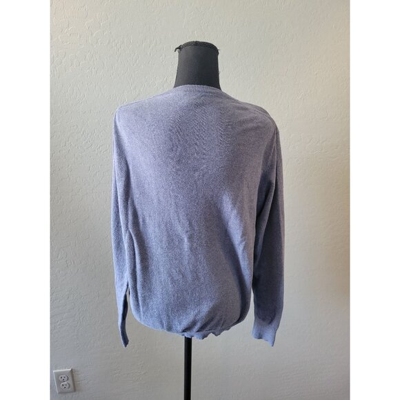 J Crew Blue Cashmere Crew Neck Long Sleeve Sweater Size L Preppy Office Wear - Picture 5 of 9